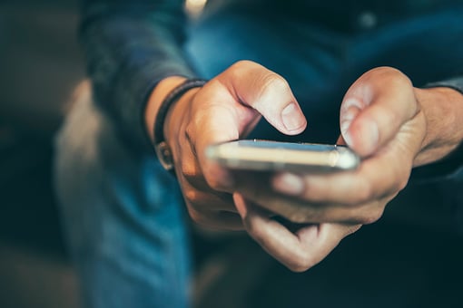 Man Using Mobile Phone Midsection Of Man Using Mobile Phone