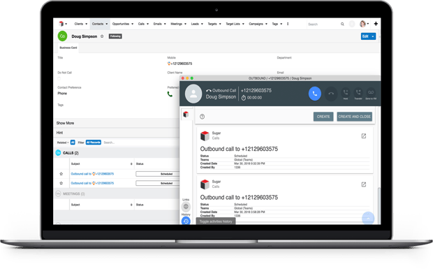 SugarCRM integration interface