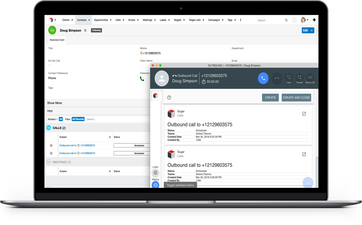 SugarCRM Interface SugarCRM integration interface